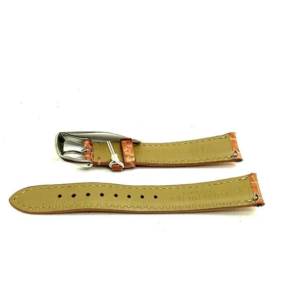 Michele Women\'s Watch Replacement Band Pink Beige Leather Band 14mm MS14… Michele Watch Bands, Bracelets & Straps - Free Shipping  main image 3